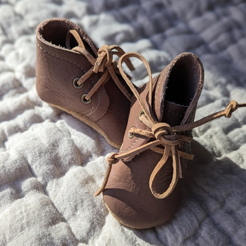 Baby Leather Boots in Clay - 3 sizes