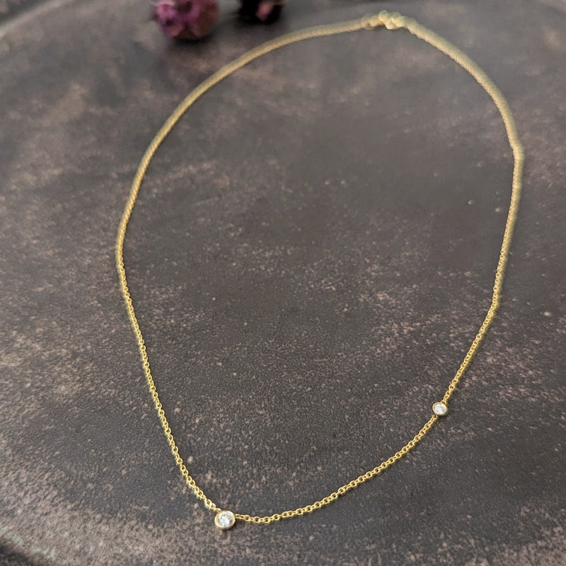 Hortense 14k yellow gold necklace diamond sowa Boston boutique gift shop gift store independent business