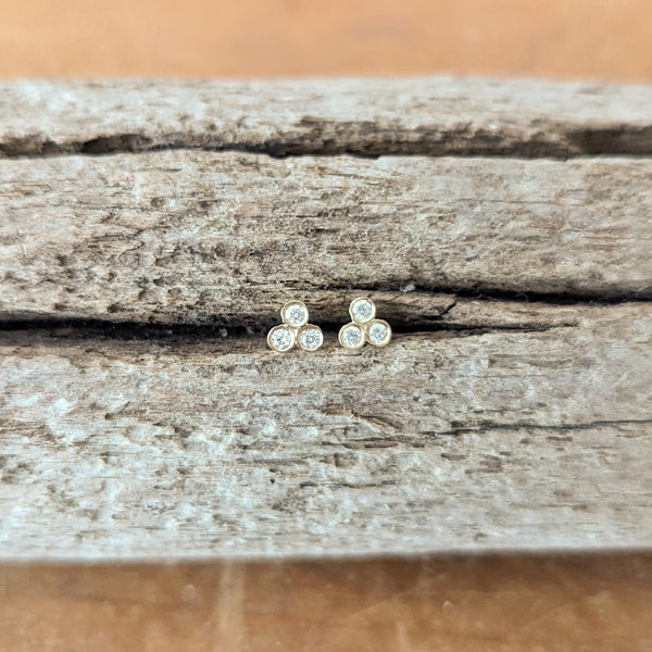 Diamond Clover Stud Earring Hortense Jewelry store sowa Boston small business boutique shop