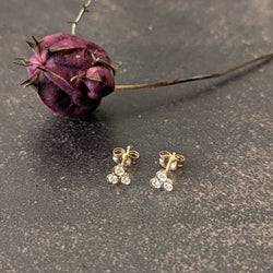 Diamond Clover Stud Earring Hortense Jewelry store sowa Boston small business boutique shop