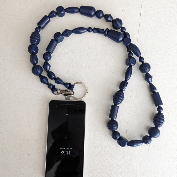 Ina Seifart Handikette Phone  Necklace   Bunter Mix  Blueberry wood gift shop sowa boston fashion accessories independent boutique lanyard keychain