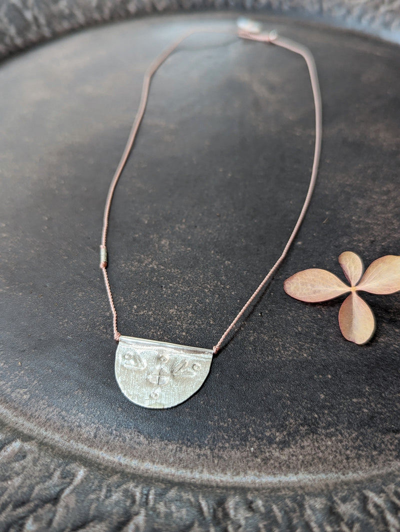 Hand-stamped talisman necklace River Song jewelry shop boston jewelry boutique gift store sowa silver