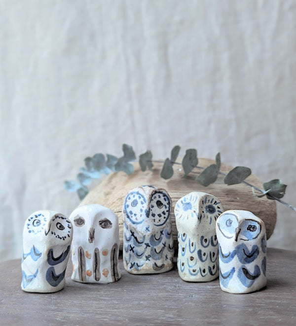 charlotte salt handmade clay ceramic owl medium sculpture sowa boston pottery gift shop boutique