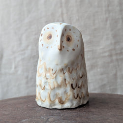 charlotte salt handmade ceramic owl XL hand painted sculpture sowa boston pottery gift shop boutique 