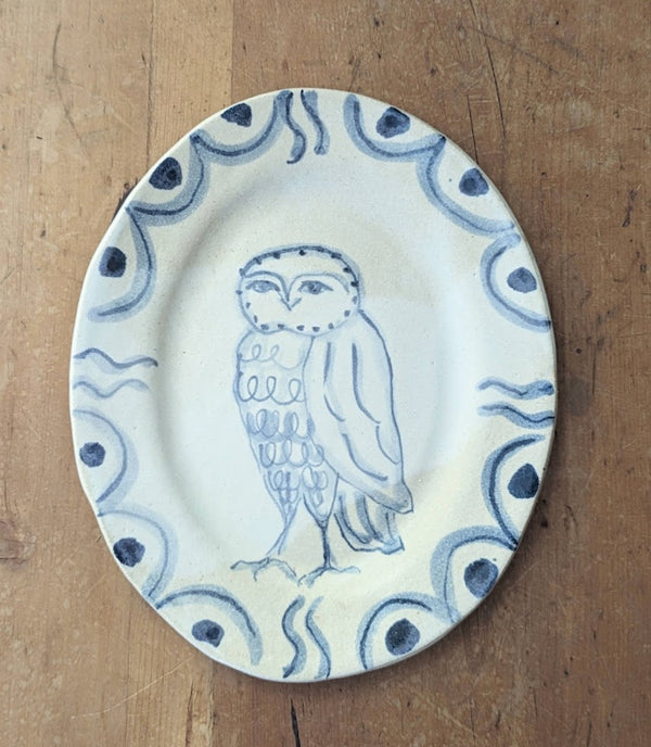 oval charlotte salt handmade ceramic owl sculpture sowa boston pottery gift shop boutique