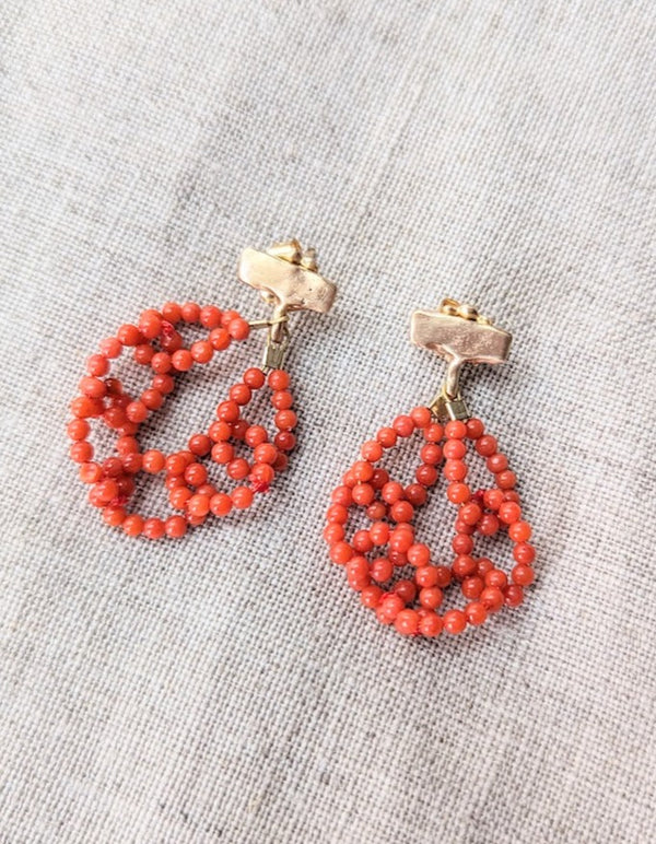 Julie Cohn Stamen Coral chain earrings Shop Boston handmade jewelry SoWA boutique independent business