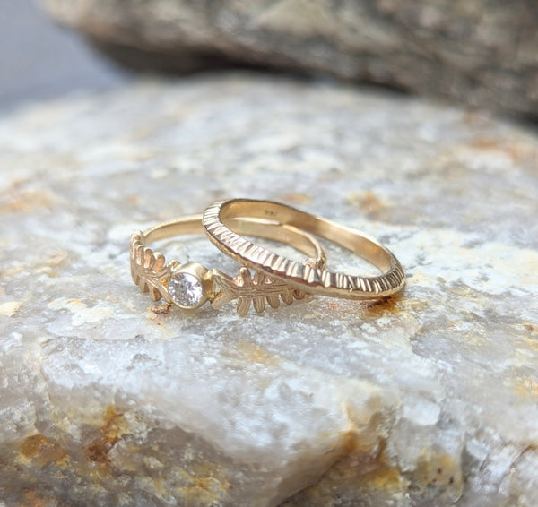 Sarah Swell 14k Gold ring stacking wedding engagement bridal band diamond shop boston sowa jewelry store boutique gift shop nature inspired