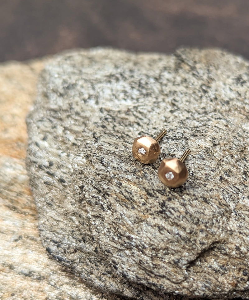 Sarah Swell Gold diamond mini ore stud earrings shop boston sowa jewelry store boutique gift shop minimalist simple