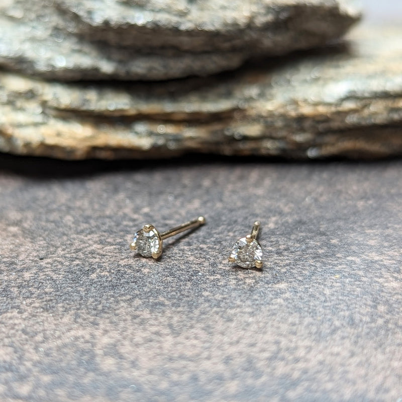 Sarah Swell Gold diamond mini salt and pepper stud earrings shop boston sowa jewelry store boutique gift shop minimalist dainty small