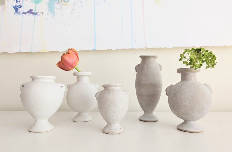 Charlotte McLeish small mini beige matte textured vase SoWA ceramic Boston boutique gift shop handmade