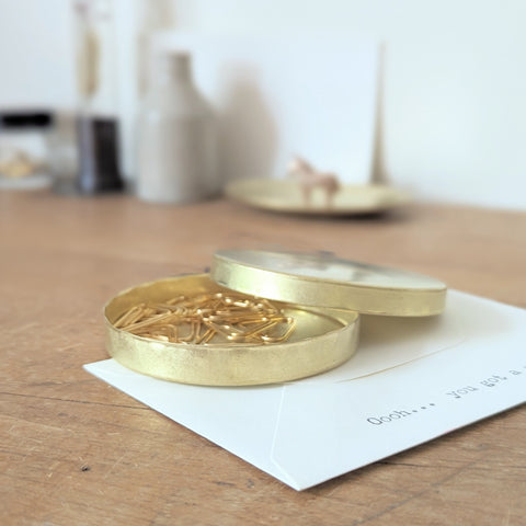 Small Brass Round Box - Thumbnail 3