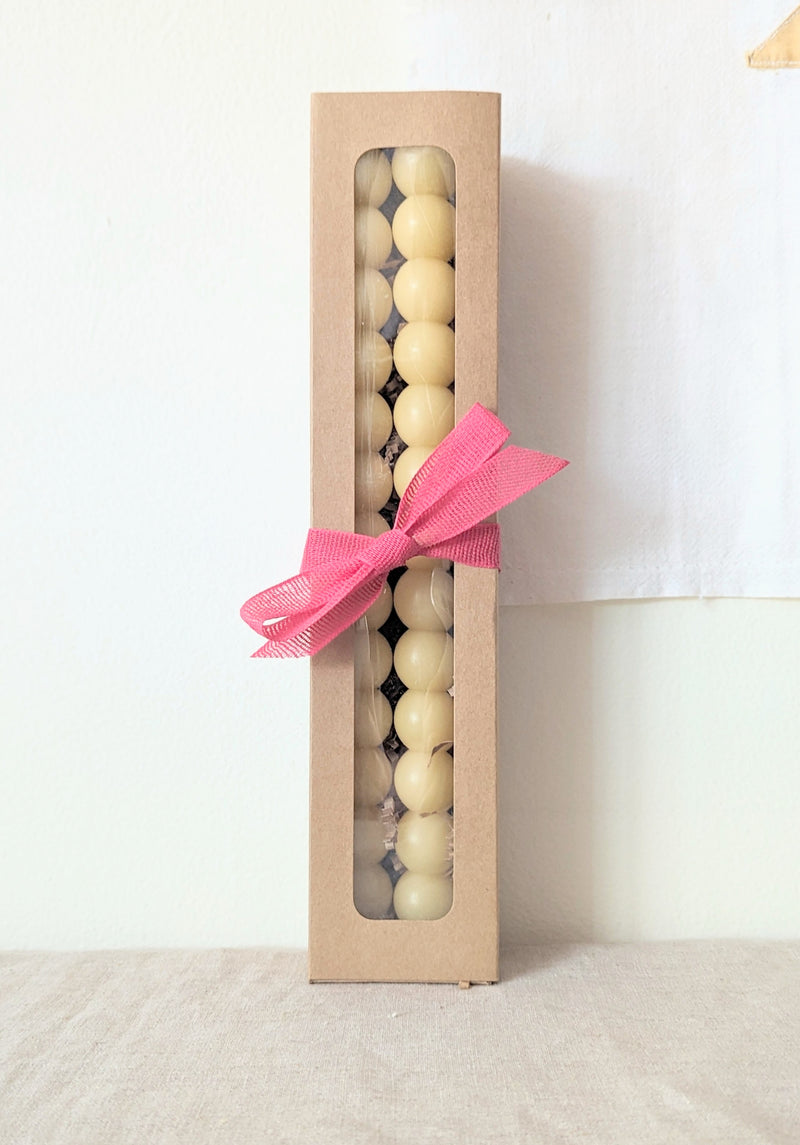 Tall Handmade Beeswax Candles - Natural Bauble