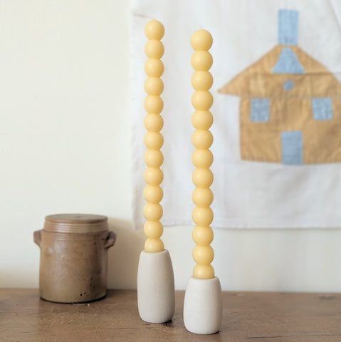 Tall Handmade Beeswax Candles - Natural Bauble - Thumbnail 4