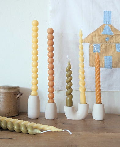 Tall Handmade Beeswax Candles - Natural Bauble - Thumbnail 2