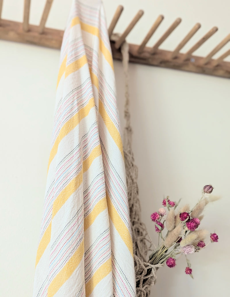 Home & Loft beach bath Turkish linen cotton yellow towel sowa Boston small business gift shop boutique store