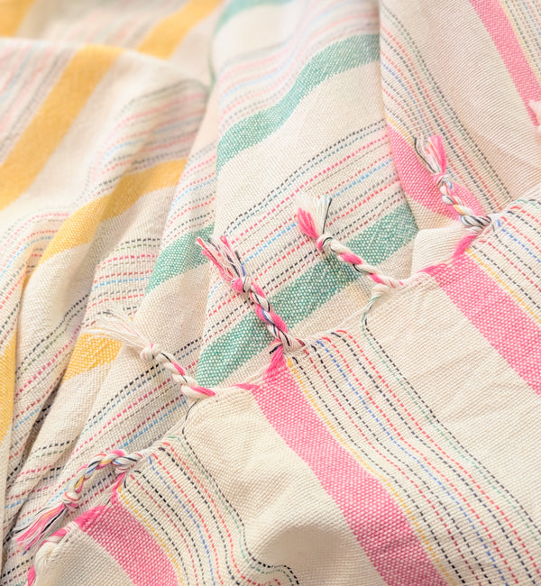 Home & Loft beach bath Turkish cotton stripe green ivory towel sowa Boston small business gift shop boutique store