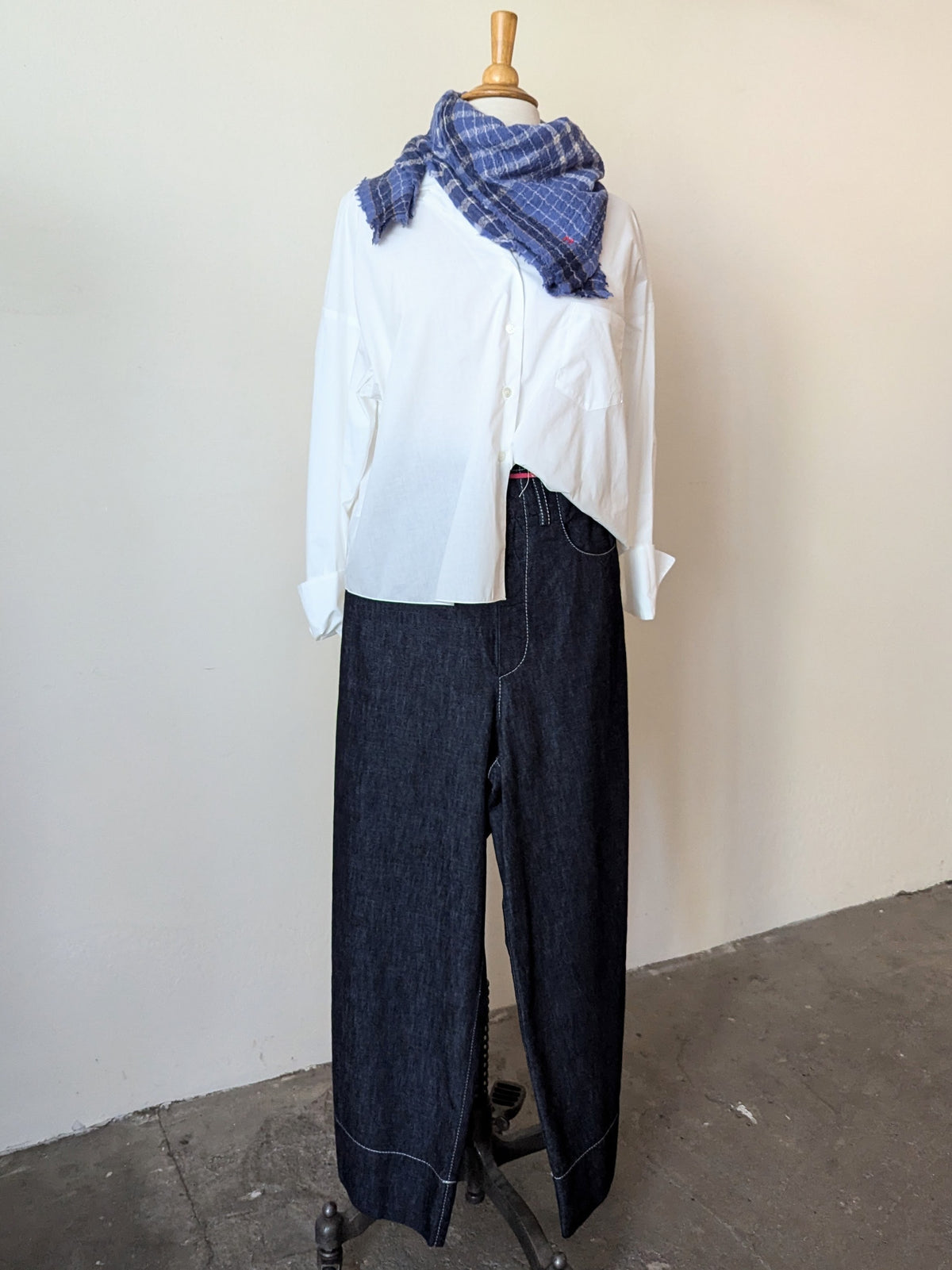 Indigo Dyed Wide Leg Jeans | Stitch and Tickle