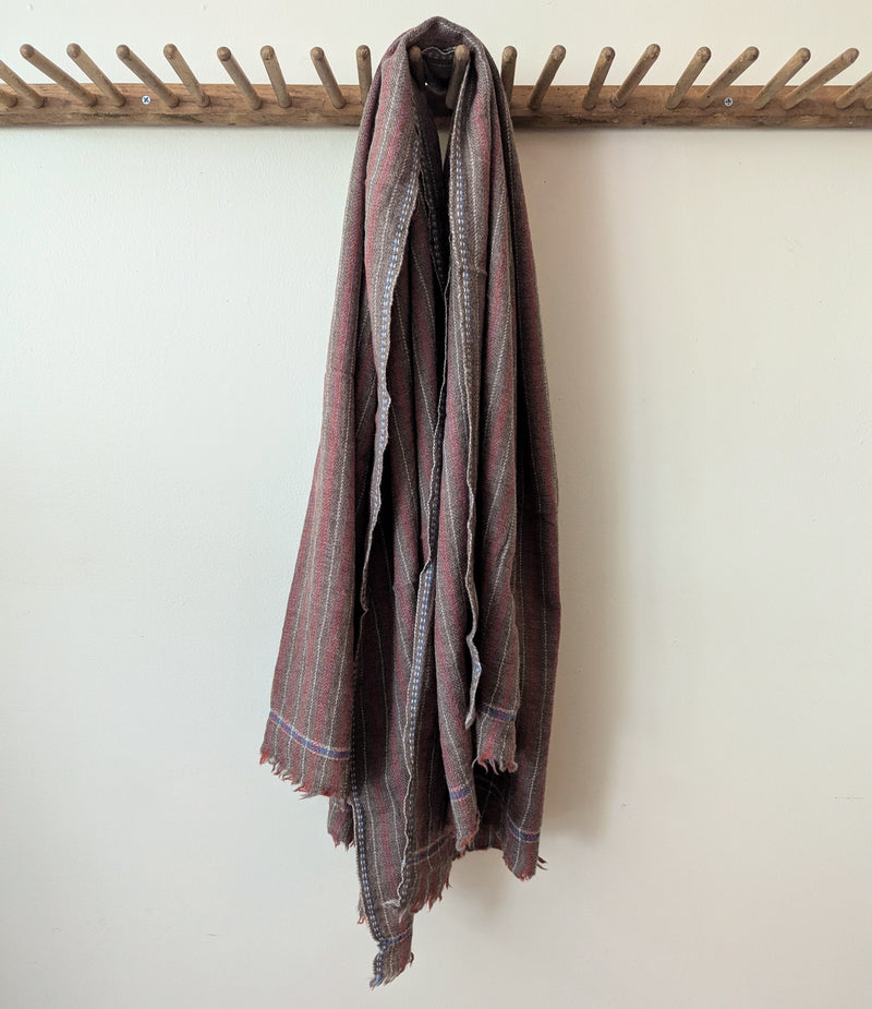 Moismont Plaid Laine 80 Tomette textile throw blanket home decor stripe France India Handmade Woven Scarf Sowa Boutique Gift Store Shop Boston 