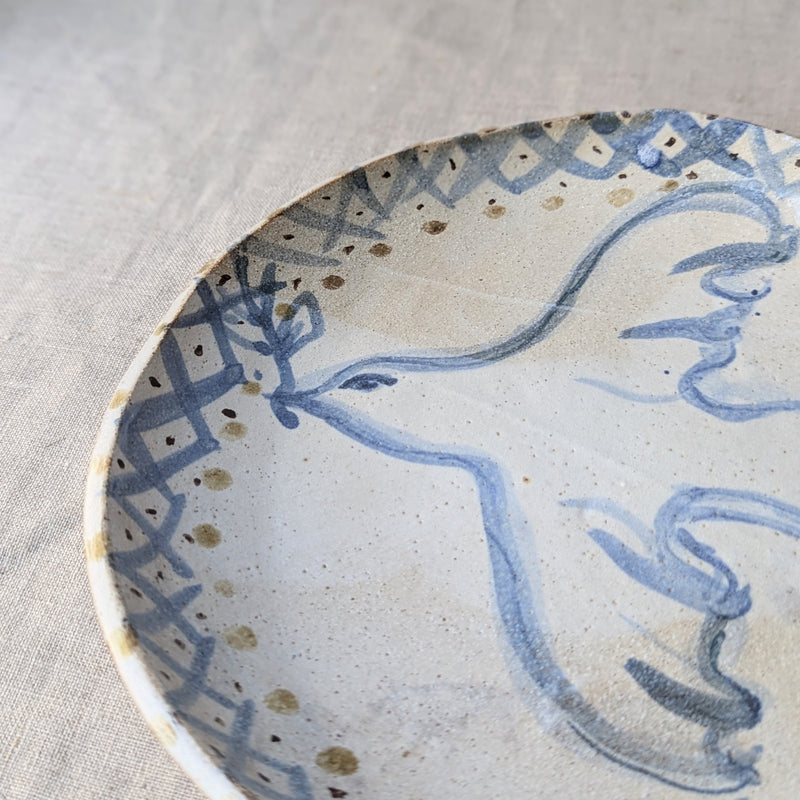 Handmade and hand-painted dove plate by British artist Charlotte Salt. sowa Boston small business boutique store gift shop