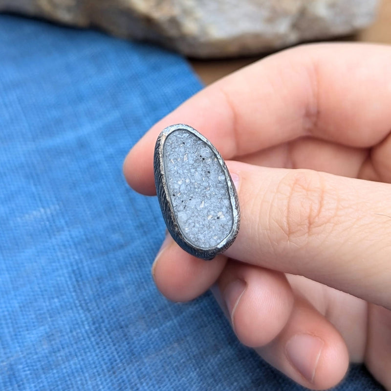 Heather Guidero boston boutique one-of-a-kind silver ring grey druzy gift shop jewelry store sowa