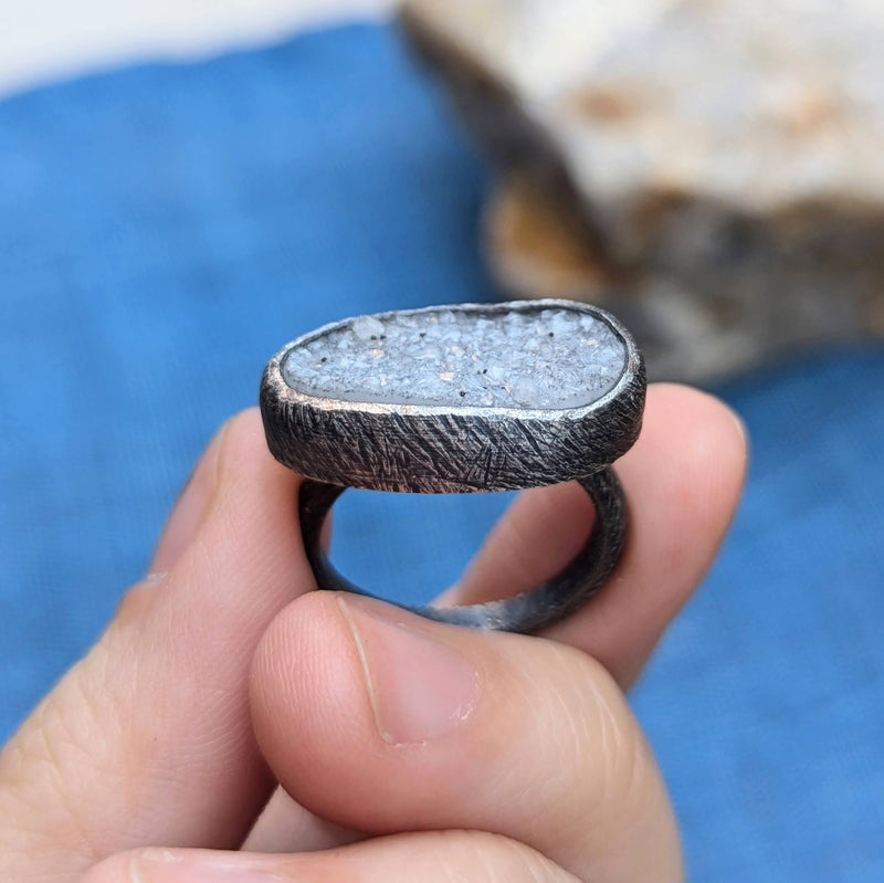 Heather Guidero boston boutique one-of-a-kind silver ring grey druzy gift shop jewelry store sowa
