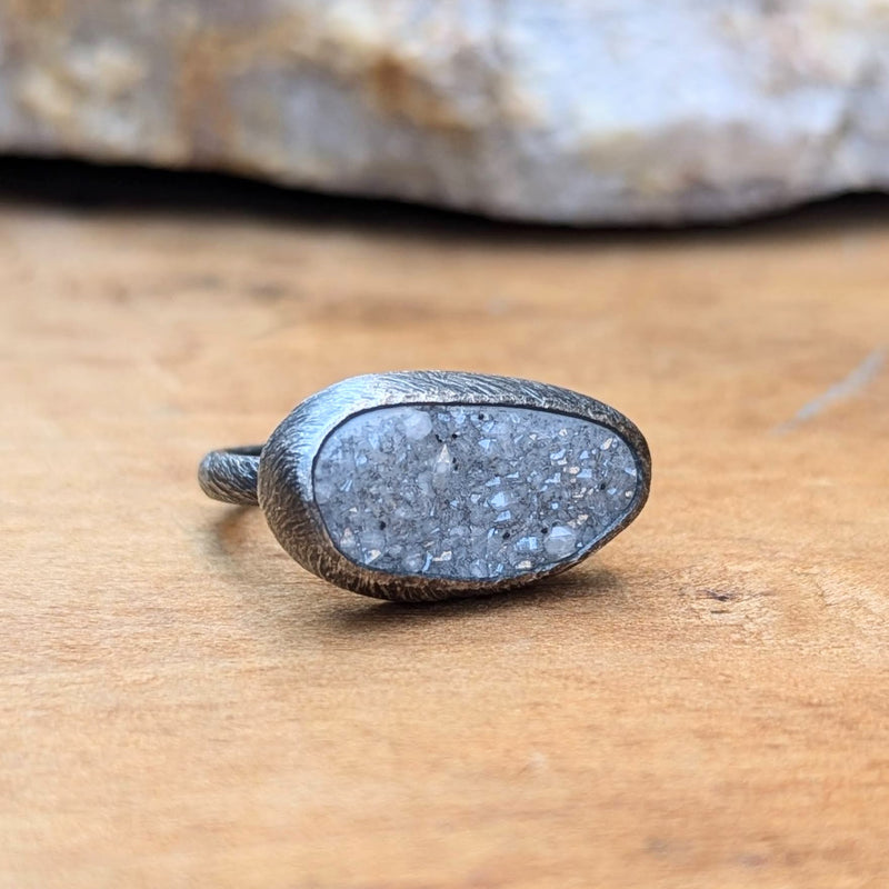 Heather Guidero boston boutique one-of-a-kind silver ring grey druzy gift shop jewelry store sowa