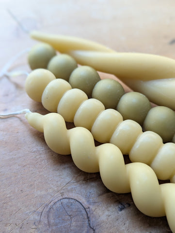 Large Handmade Beeswax Candles - Natural Twist - Thumbnail 4
