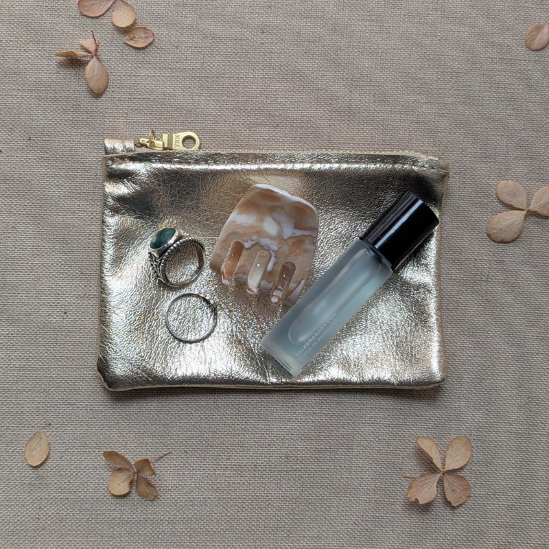 Small Pouches and Wallets - Pale Gold