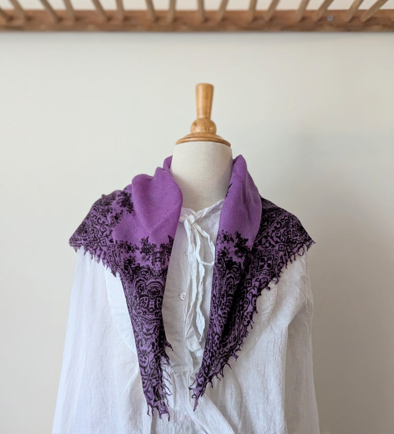 Meg cohen Cashmere whisper featherweight lightweight square neckerchief bandana Paisley pattern foulard scarf SoWA shop Boston boutique gift store