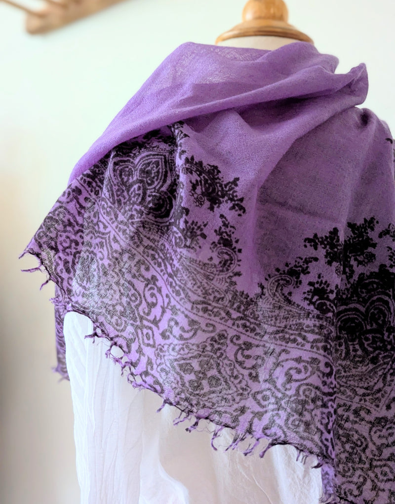 Meg cohen Cashmere whisper featherweight lightweight square neckerchief bandana Paisley pattern foulard scarf SoWA shop Boston boutique gift store