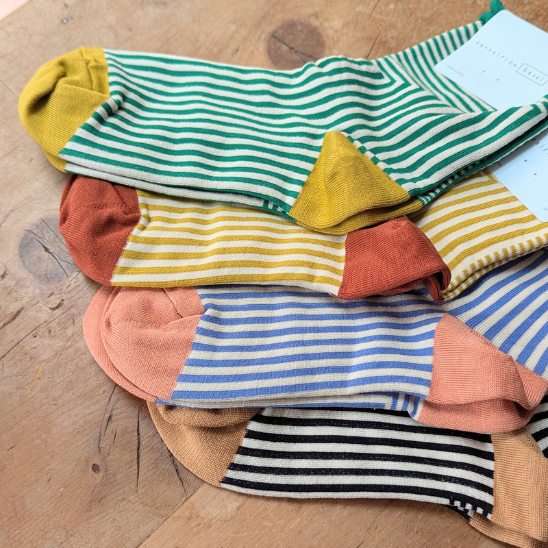 Hansel from Basel Corbusier Blue Stripe Crew Socks shop Boston sowa boutique gift store

