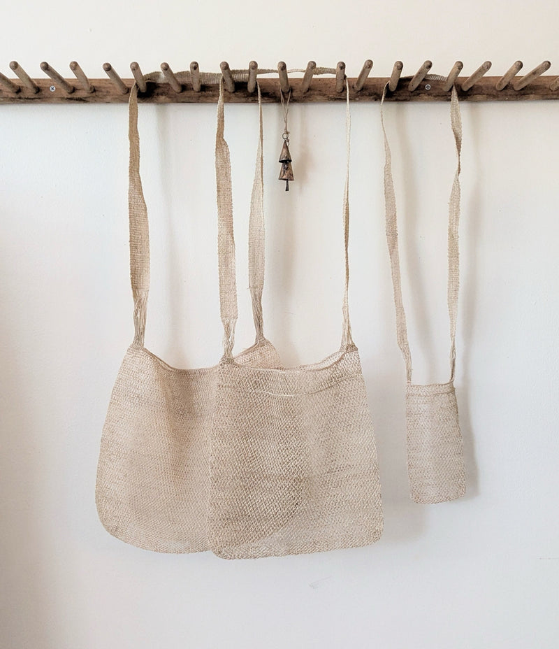 cambodia fishing net bags Natural Vine Net Bag - Large