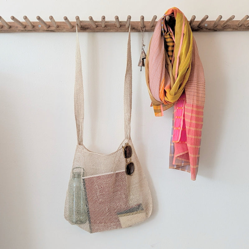 Natural Vine Handmade Net Tote Bag undyed eco friendly jungle Laos woven shop Boston store SOWA boutique gift 