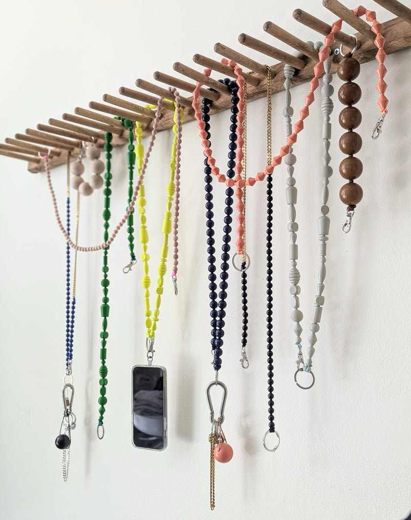 Ina Seifart XL Bead large wooden beaded keychain bracelet wristlet fob holder short handmade gift shop sowa boston fashion accessories independent boutique 