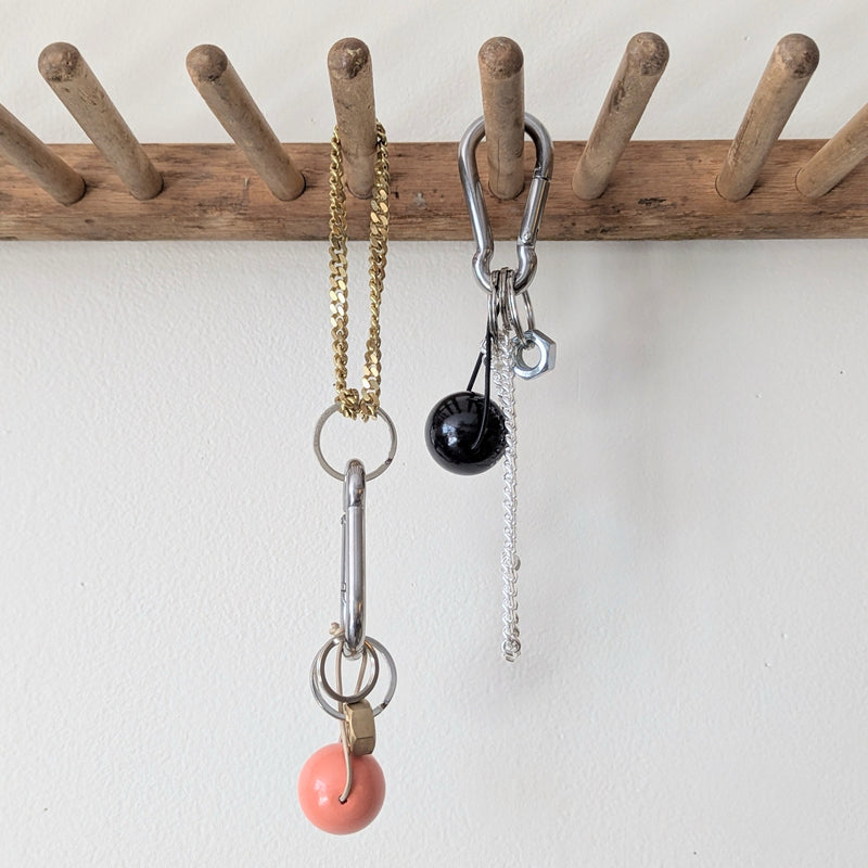 Ina Seifart Verena Bag Charm caribener large wooden beaded colorful Keychain bracelet wristlet fob holder short handmade gift shop sowa boston fashion accessories independent boutique 