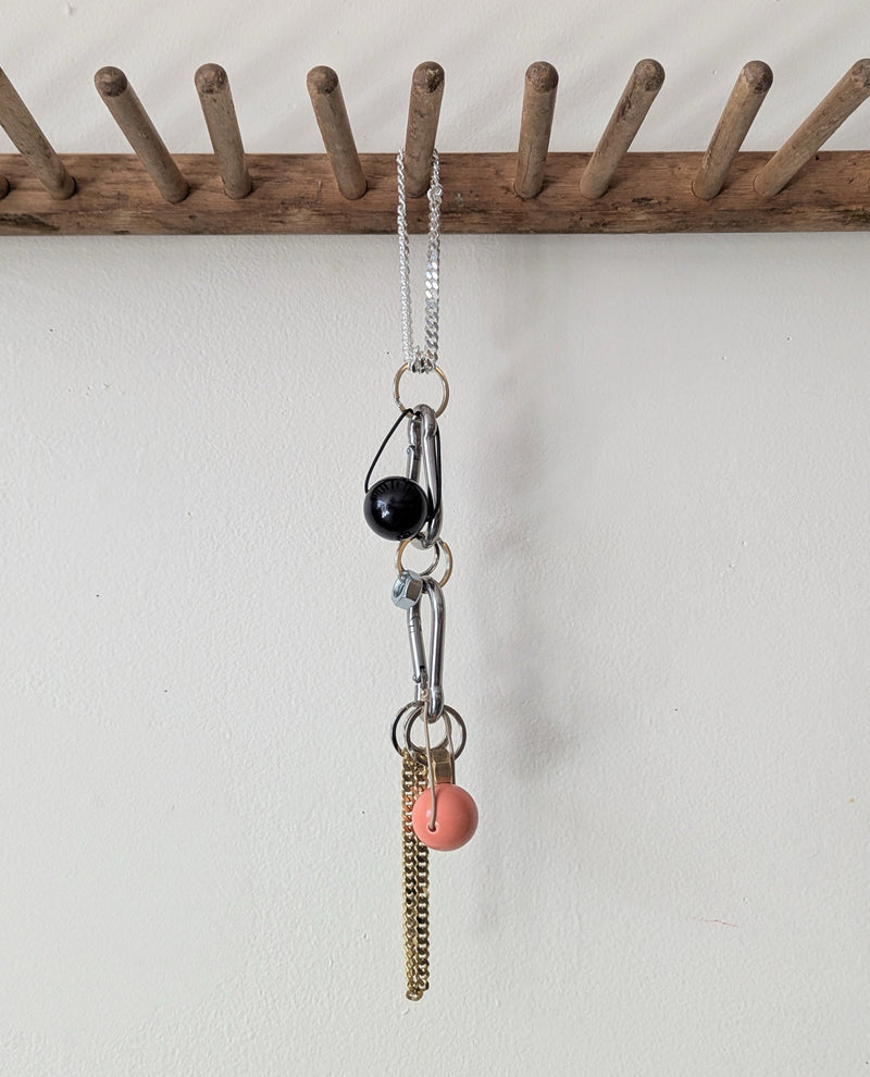 Ina Seifart Verena Bag Charm caribener large wooden beaded colorful Keychain bracelet wristlet fob holder short handmade gift shop sowa boston fashion accessories independent boutique 