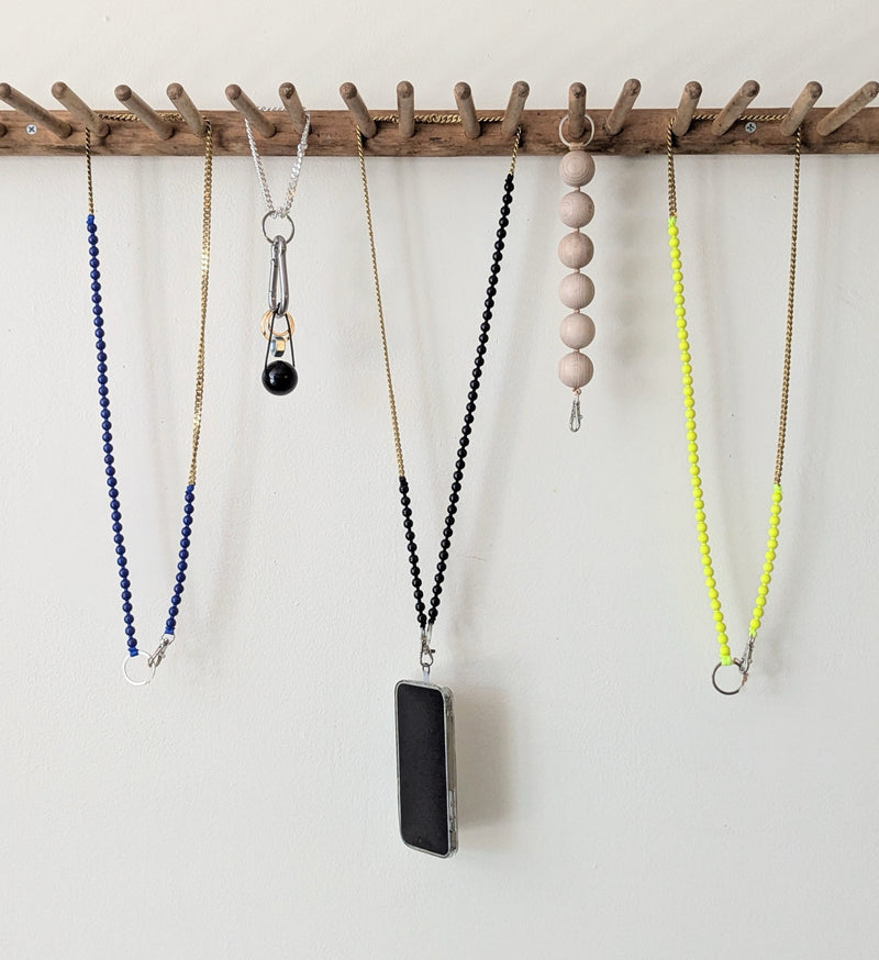 Ina Seifart Verena Bag Charm caribener large wooden beaded colorful Keychain bracelet wristlet fob holder short handmade gift shop sowa boston fashion accessories independent boutique 