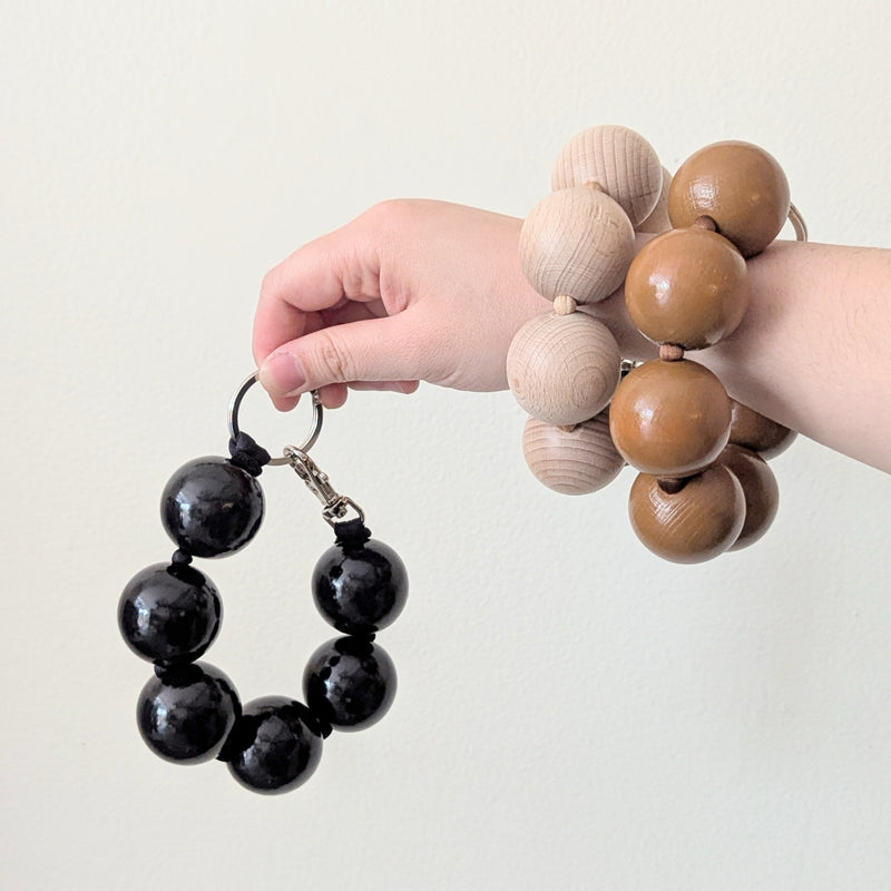 Ina Seifart XL Bead large wooden beaded keychain bracelet wristlet fob holder short handmade gift shop sowa boston fashion accessories independent boutique 