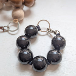Ina Seifart XL Bead large wooden beaded keychain bracelet wristlet fob holder short handmade gift shop sowa boston fashion accessories independent boutique 