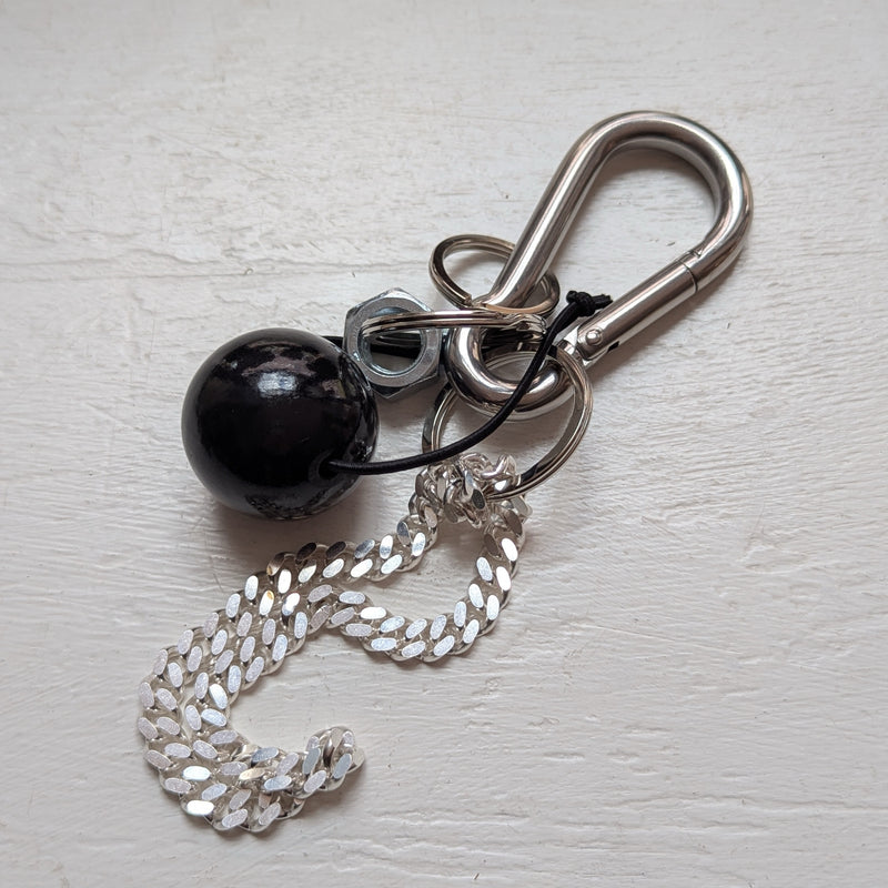 Ina Seifart Verena Bag Charm caribener large wooden beaded colorful Keychain bracelet wristlet fob holder short handmade gift shop sowa boston fashion accessories independent boutique 