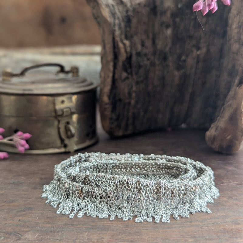 Marie Laure Chamorel braided Chain bronze brass open fringe necklace bracelet choker jewelry store sowa boston gift shop small business boutique
