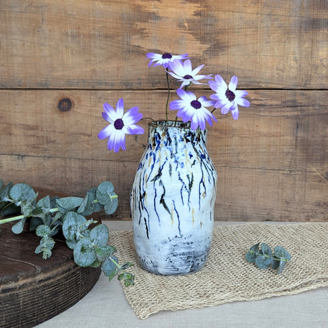 Short Handmade Ceramic Vase - Vines - Thumbnail 2
