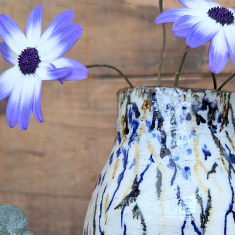 Short Handmade Ceramic Vase - Vines - Thumbnail 3