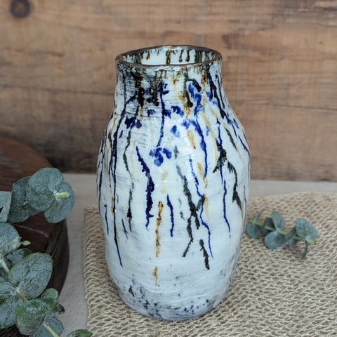 Short Handmade Ceramic Vase - Vines - Thumbnail 4