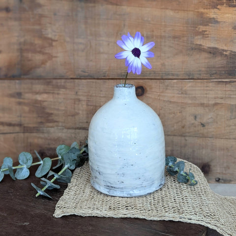 Short Handmade Ceramic Bottle Vase - Thumbnail 2