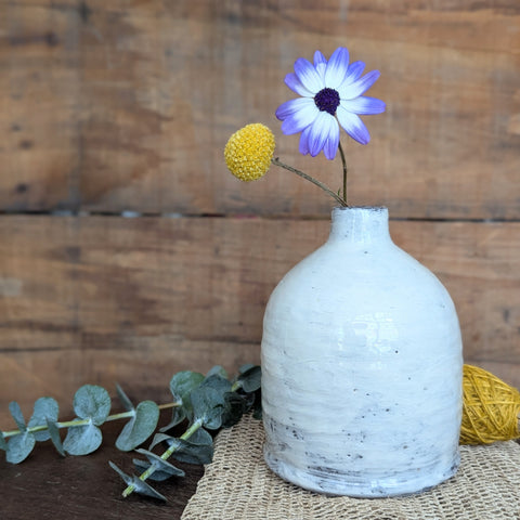 Short Handmade Ceramic Bottle Vase