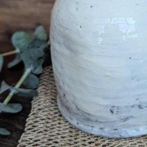 Short Handmade Ceramic Bottle Vase - Thumbnail 4