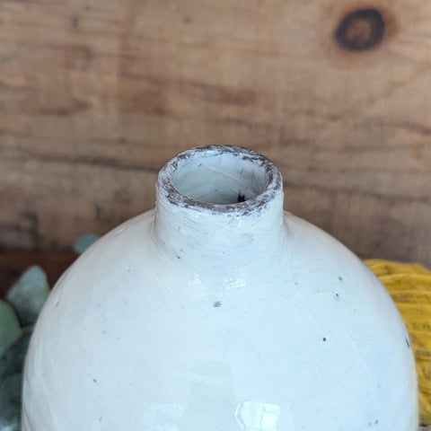 Short Handmade Ceramic Bottle Vase - Thumbnail 3