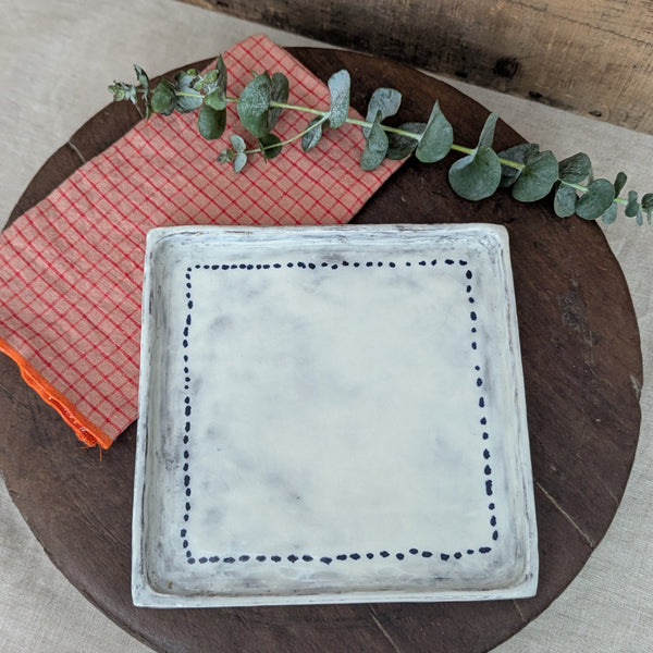 Florence Penault Handmade Square Ceramic plate tray tableware dinnerware serveware gift shop boston sowa boutique local