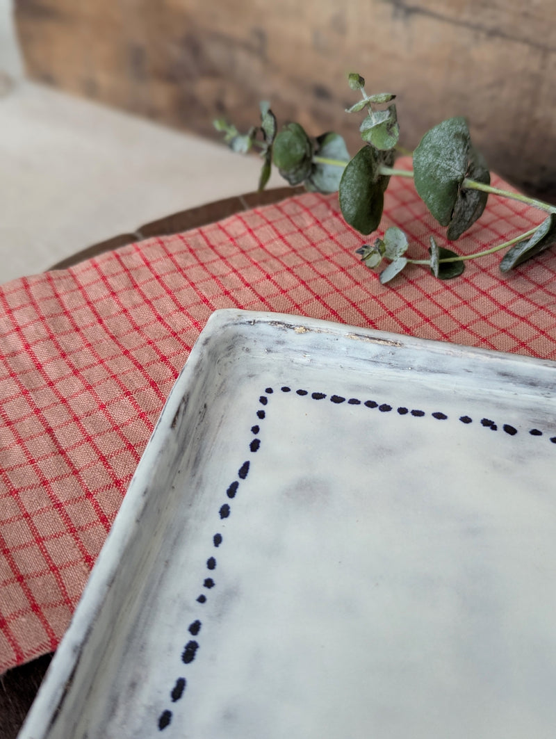 Florence Penault Handmade Square Ceramic plate tray tableware dinnerware serveware gift shop boston sowa boutique local